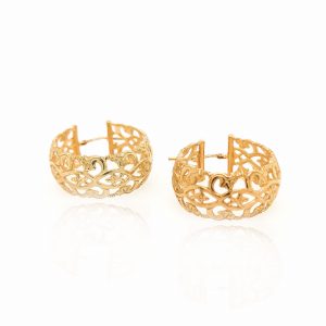 Kolczyki srebrne pozłacane - ażurowe koła 925